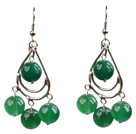 Cluster-Stil grüne Perle Ohrringe