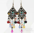 Vintage Style Assorted Multi Color Agate Earrings