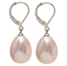 drop shape 12*16 mm baby face pink sea shell bead earrings