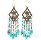 chandelier shape antique jewelry turquoise earrings