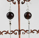 dinglande stil 12mm facetterad svart agat boll örhängen