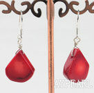 Lovely Style Drop Shape Red Coral Earrings