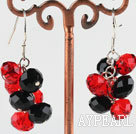 trendy künstlichen Cluster Stil schwarze und rote Kristall Ohrringe