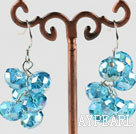 trendig konstgjorda kluster stil blå kristall örhängen