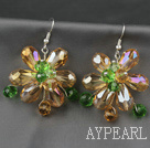 Fashion Style Series Champagne et colorées Boucles d'oreilles en cristal