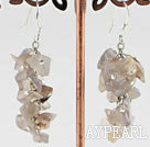 6-7mm cluster style gray agate chips earrings