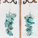 6-7mm cluster style turquoise chips earrings