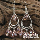 söta droppe form rosa konstgjorda kristall örhängen