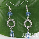 vackra blå konstgjorda kristaller örhängen med rhinestone
