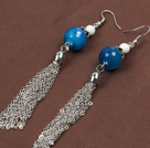 New Design Schneemann Form Dark Blue Seashell Weihnachten Ohrringe