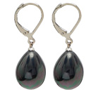 Classic Design Black with Colorful Drop Shape Seashell Earrings