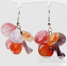 Ny design Blandade Ametist och Agate och Cherry Quartz Earrings