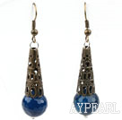 Vintage Style Faceted Blue Agate Earrings