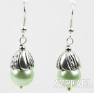 Simple Style Hellgrün Seashell Perlen Ohrringe
