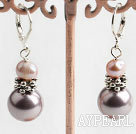 natürliche rosa Perle und Muschel Perlen Ohrringe