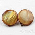Classic Design Big Stil Yellow Brown Farbe Shell Ohrclips
