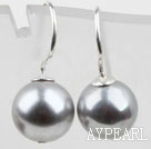 Classic Design runde Form 10mm Grau Seashell Perlen Ohrringe