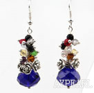 Assorted Multi Color and Dark Blue Color Manmade Crystal Earrings
