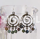 india agate earrings with 925 silver hook