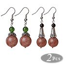 multi color multi stone earrings with 925 silver hook
