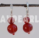 8-12mm red carnelian beaded earrings
