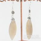 leaf shape natural agate earrings with 925 silver hook