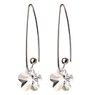 white crystal earrings with 925 silver hook