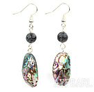 abalone flash stone earrings