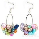 cluster style multi color earrings