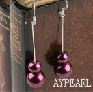 Fashion Long Style Purple Acrylic Ball Dangle Earrings With Fish Hook