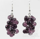 Nya Design Purple Color droppform Crystal Cluster örhängen