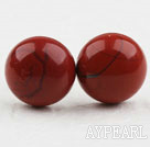 Classic and Simple Design Round Red Stone Studs ( Metal Needle )