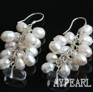 dyed pearl crystal earring