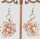 Cluster-Stil natürliche rosa Süßwasser Perle Ohrringe