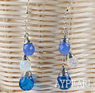 lovely dangling drop shape crystal earrings