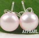 Beautiful 8-8.5Mm Pink Freshwater Pearl Studs Earrings