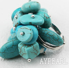 Classic Design Assorted Turquoise Adjustable Ring