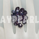 purpuriu de cristal inel de moda
