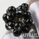 Black Agate Adjustable Ring