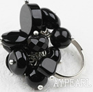Classic Design Assorted Black Agate Adjustable Ring