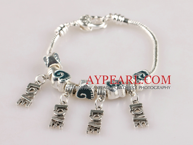 7.9 inches fantasy love heart shape charm bracelet