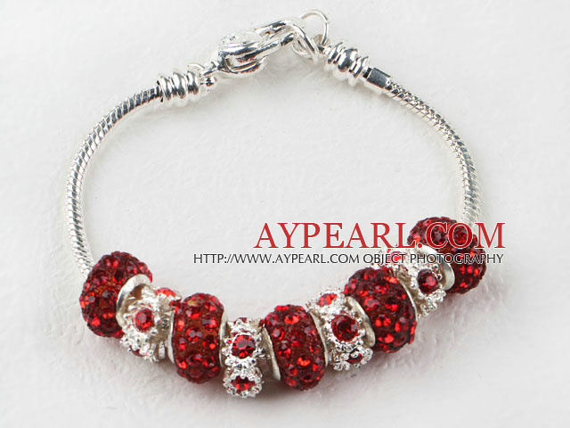 7.9 inches fantasy red charm bracelet with rhinestone