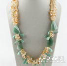 Wholesale Big Style Critine And Aventurine Necklace