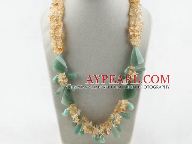 Big Style Critine And Aventurine Necklace