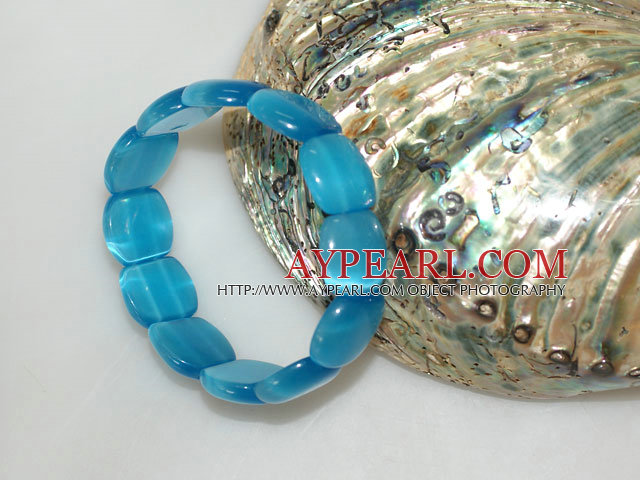 popular elastic blue cat's eye bracelet 