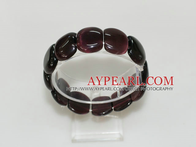 elastic dark red  brown cat's eye bracelet