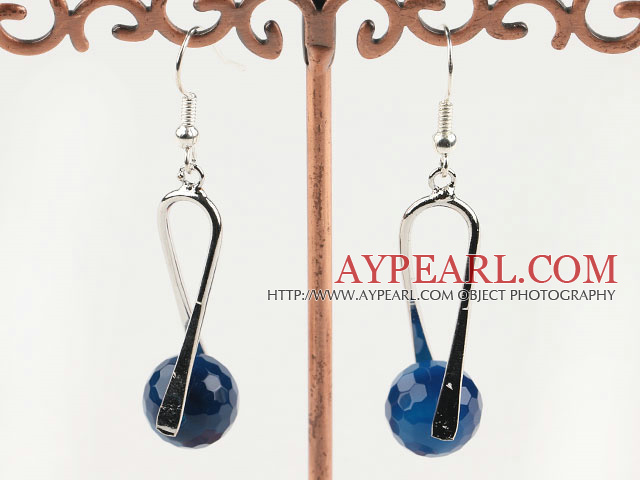 12mm blue agate earrings