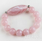 elastic 14mm light pink acrylic beaded bracelet