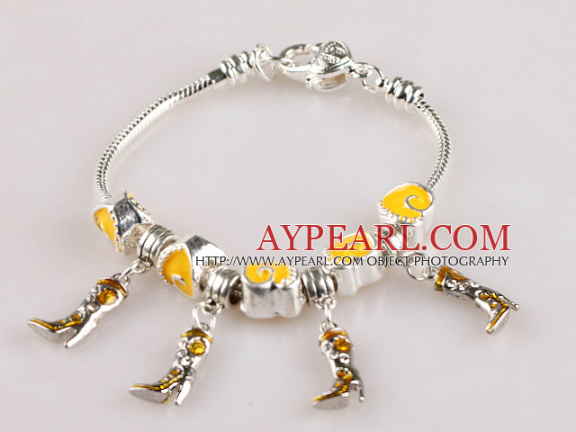 7.9 inches trendy yellow heart charm bracelet