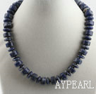 17.7 inches lapis stone necklace with moonlight clasp